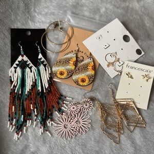 Francesca's Collections Gold and Pink Earring Assortment